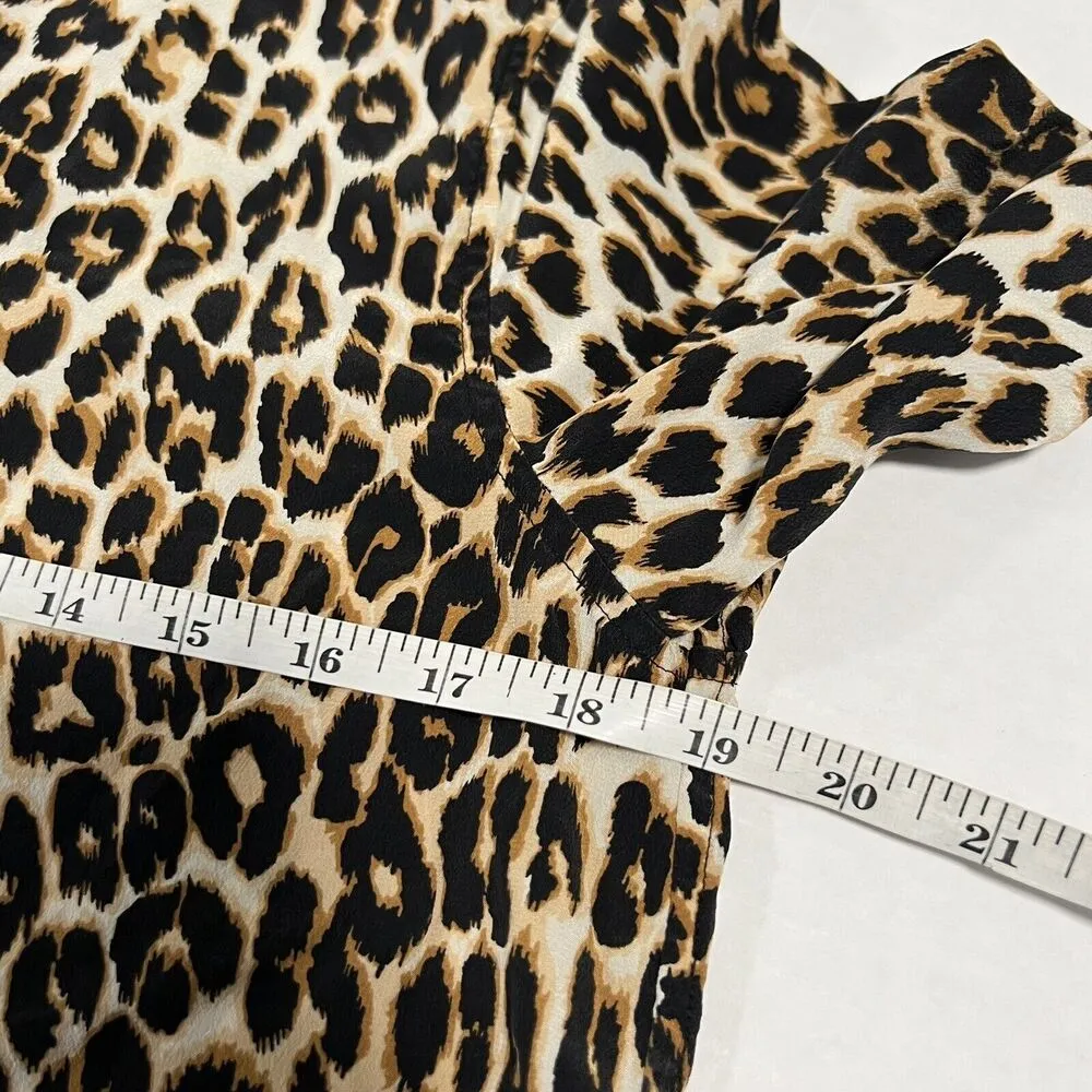 EQUIPMENT Femme Sz M Aubrey Silk Shift Dress Leopard Animal Print - Image 9
