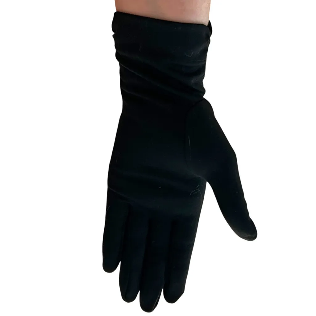 Vintage 50's 60's Black Nylon women's Gloves Sz 7 - Image 3