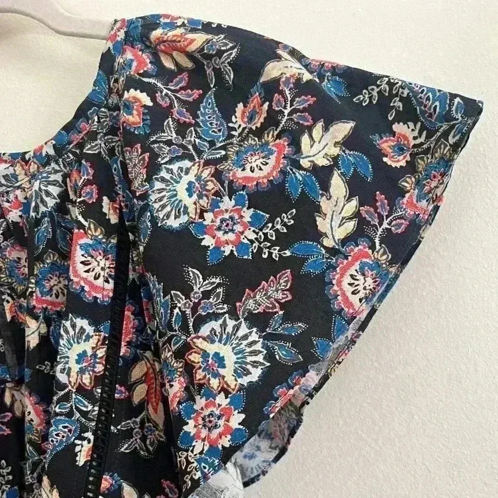 NWT Roan + Ryan Printed Blouse Blue Size L - Image 4