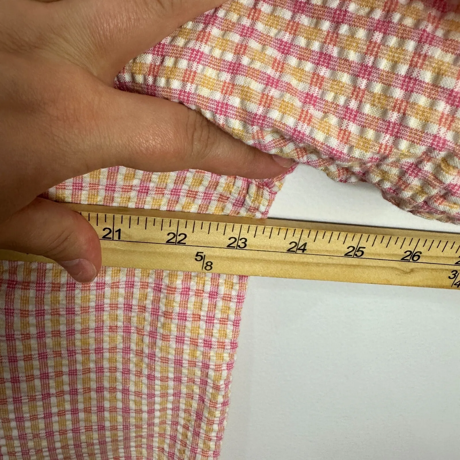 Karen Scott Button Down Shirt Womens‎ XL Pink Plaid Preppy Coastal Vintage Retro - Image 7