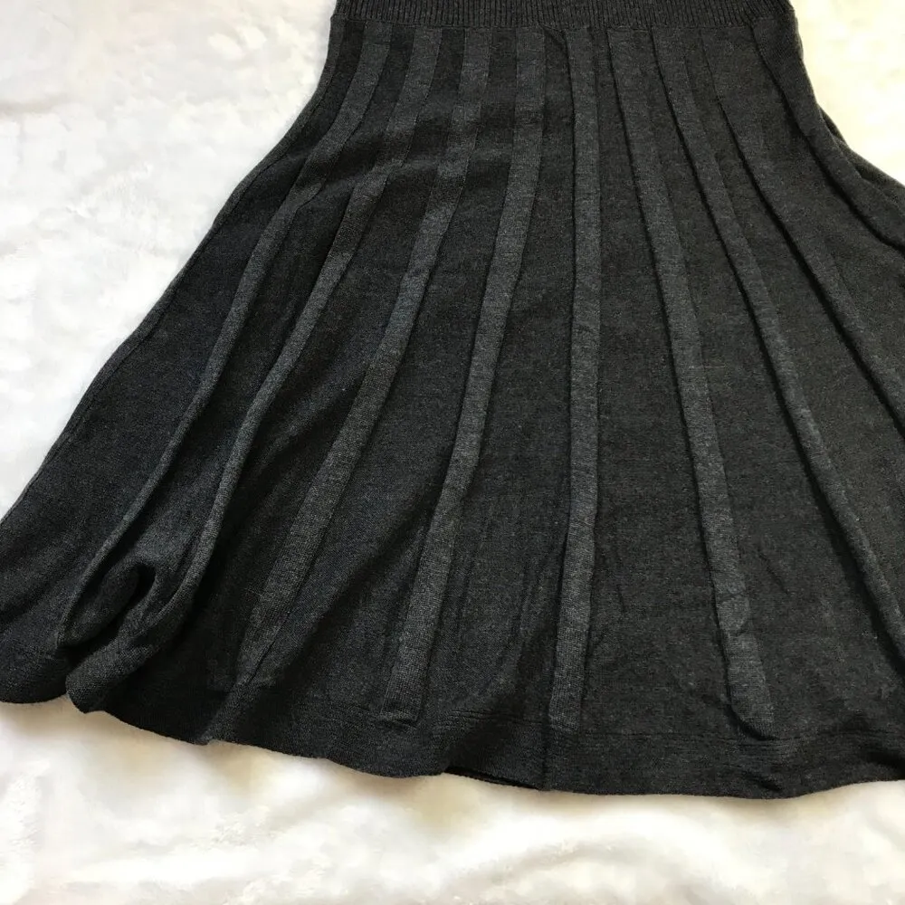 Calvin Klein Knit Sweater Dress Womens Medium Gray Cowl Neck Pleated Long Sleeve - Image 10