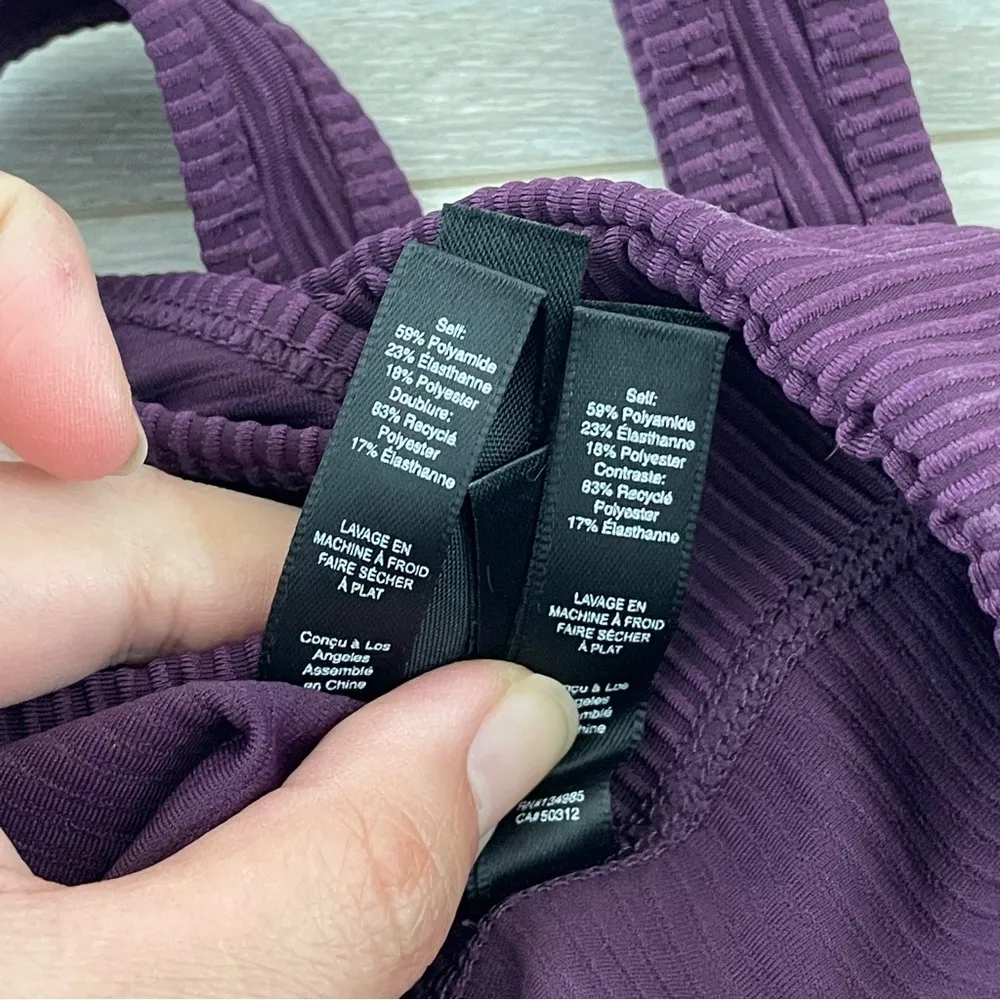 For Love & Lemons Workout Set cutout ribbed womens Purple (large) athleisure gym - Image 12