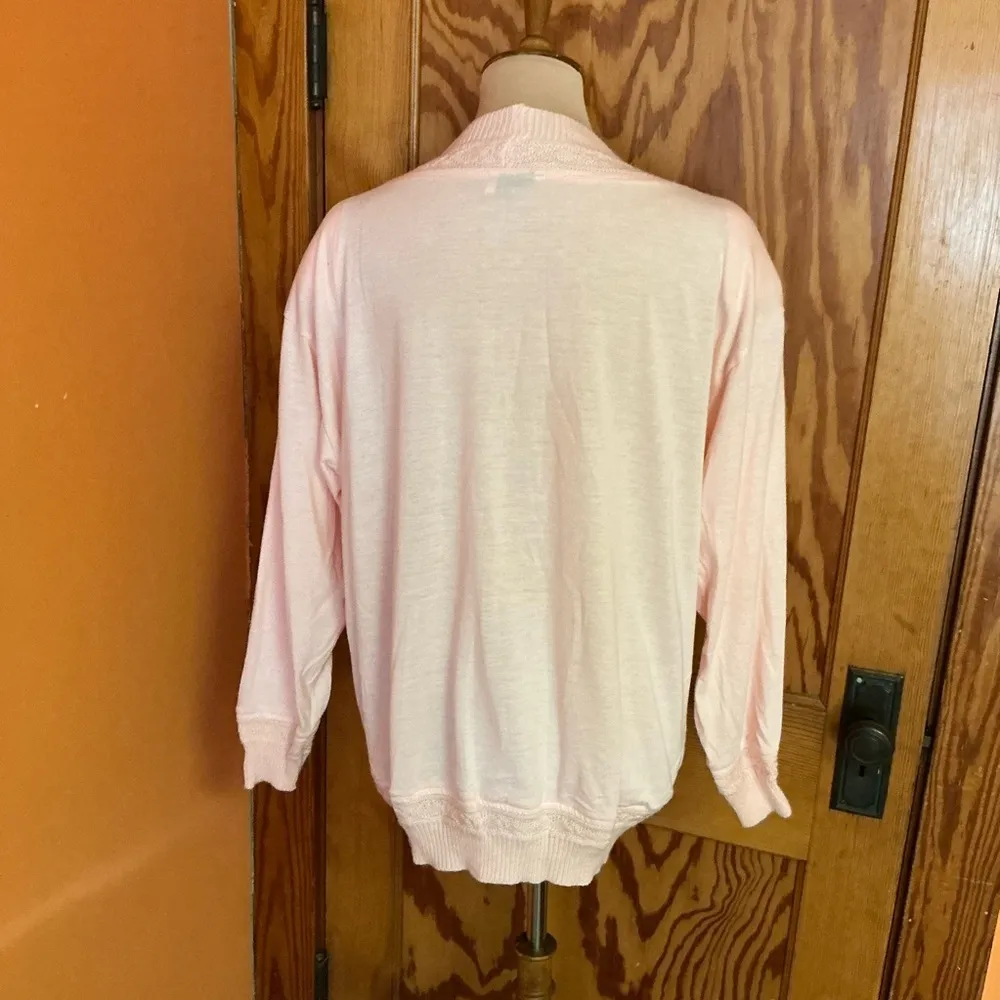 Vintage 80s feminine pink coverup Size L - Image 11