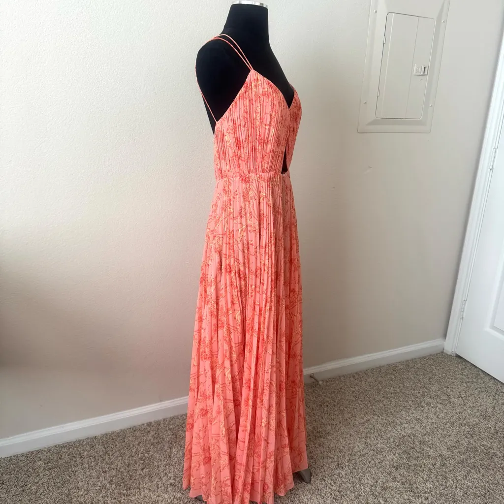 Amur Lucy Pleated Cut Out Strappy Maxi Dress Size 8 - Image 8