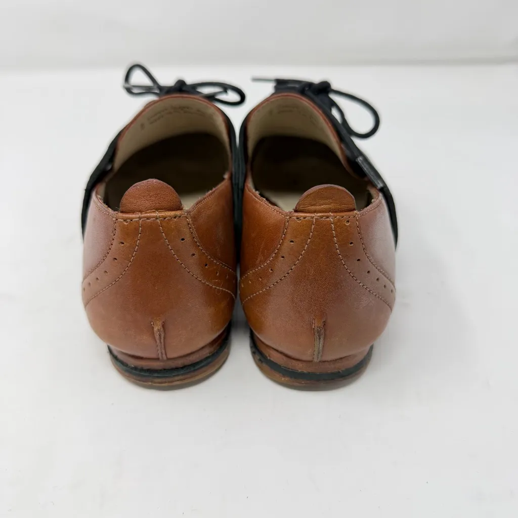 Freda Salvador Tan Black Leather Oxford Change Cognac Lace Womens Size 6 Brown - Image 3
