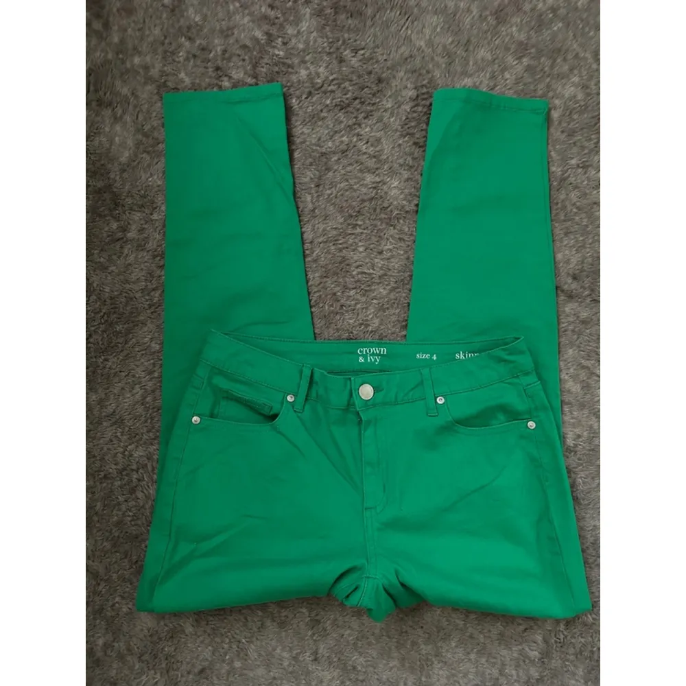 Crown &‎ Ivy Green Skinny Jeans Women's Size 4 - Image 4
