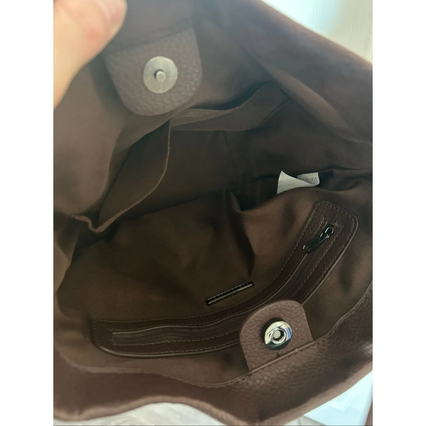 Steve Madden Coffee Brown Faux Leather BMonte Bucket Shoulder Bag boho - Image 4