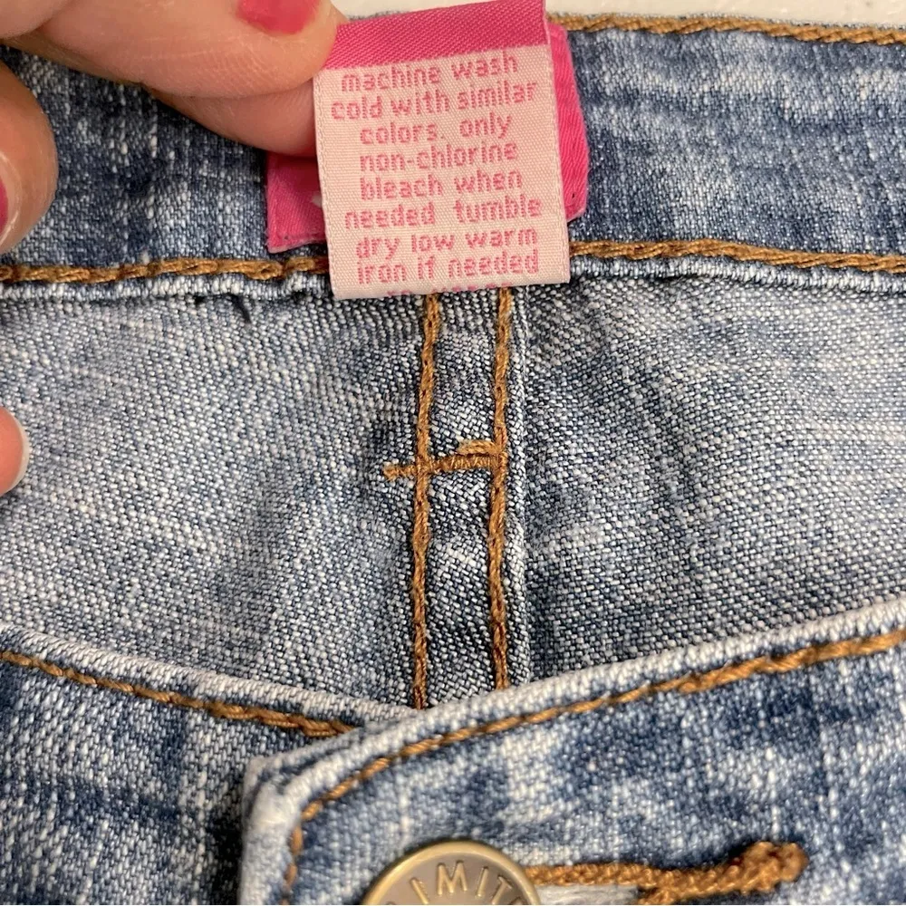 Drew The Limited Womens Denim Bermuda Shorts Blue Stretch Cuffed Hem 10 - Image 5