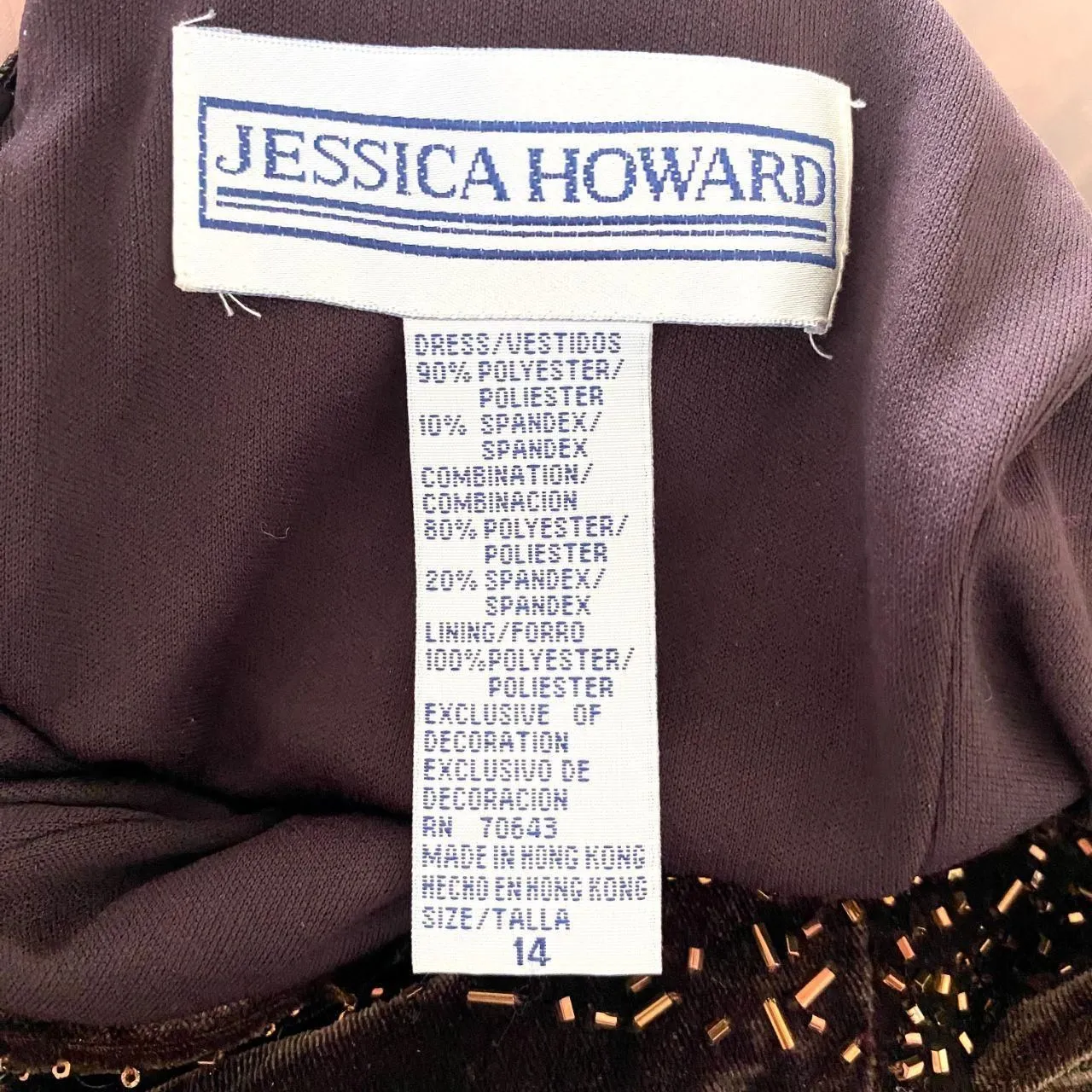 Early 2000's Whimsygoth Dark Mocha Brown Beaded Velvet Prom Maxi Mermaid Dress L - Image 7