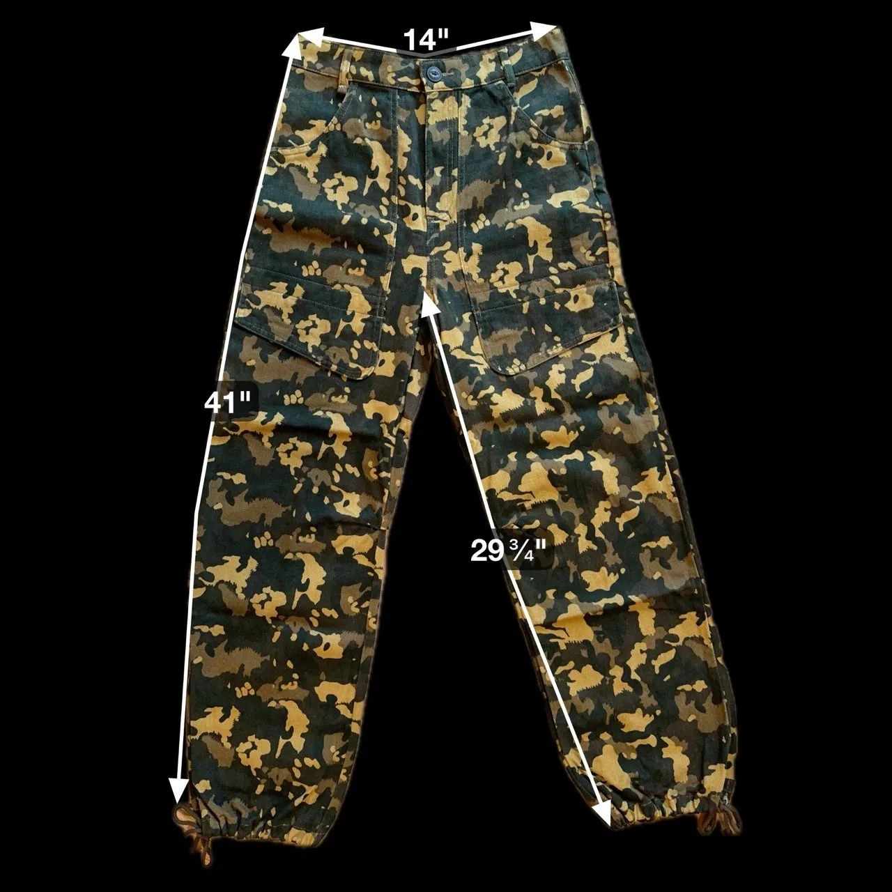 ZARA Camouflage Cargo Pants Women Drawstring Ankle Utility Pockets Size S - Image 6