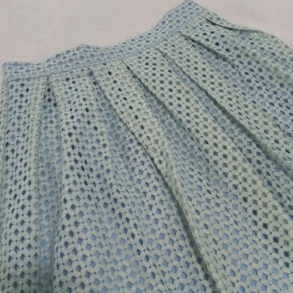 Asilio Revolve Lemonade Lake Embroidered Eyelet A-line Midi Skirt in Sea Mist - Image 5