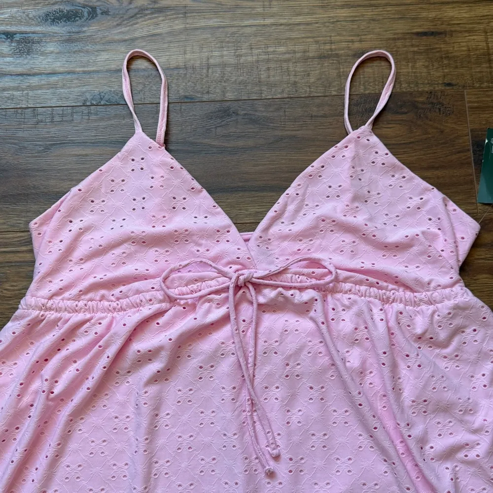 Wild Fable Women's Sleeveless Triangle Cup Mini Eyelet Dress Pink Size 2X NWT - Image 5