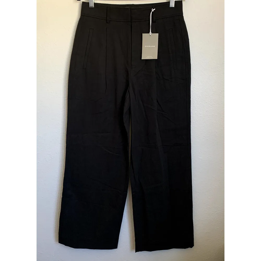 NWT Everlane The Way High Drape Pant in Black - Image 4