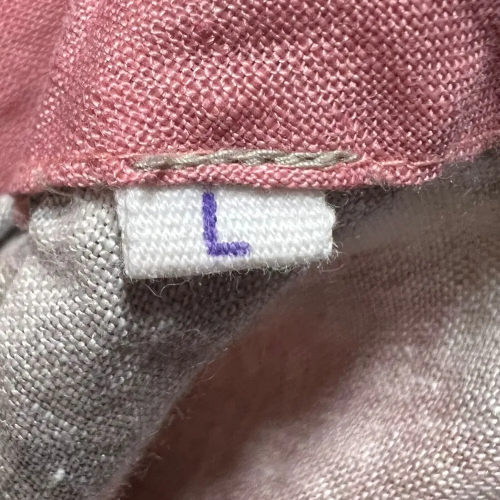 Linen and Linens Vrijesh Dress Women L White Pink Floral A Line Midi Euro Summer Size L - Image 12