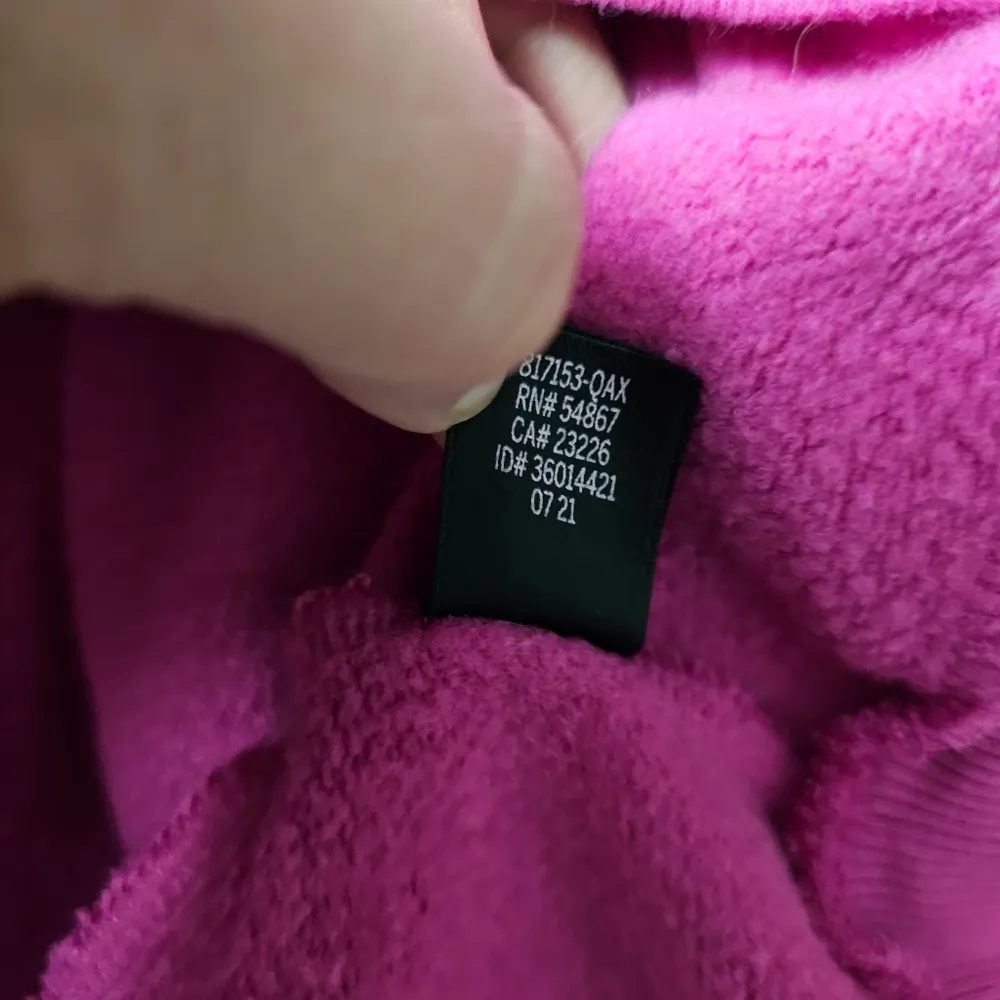 Victoria Secret Magenta Lace Up Cropped  Fleece Sweatshirt Size Medium - Image 11