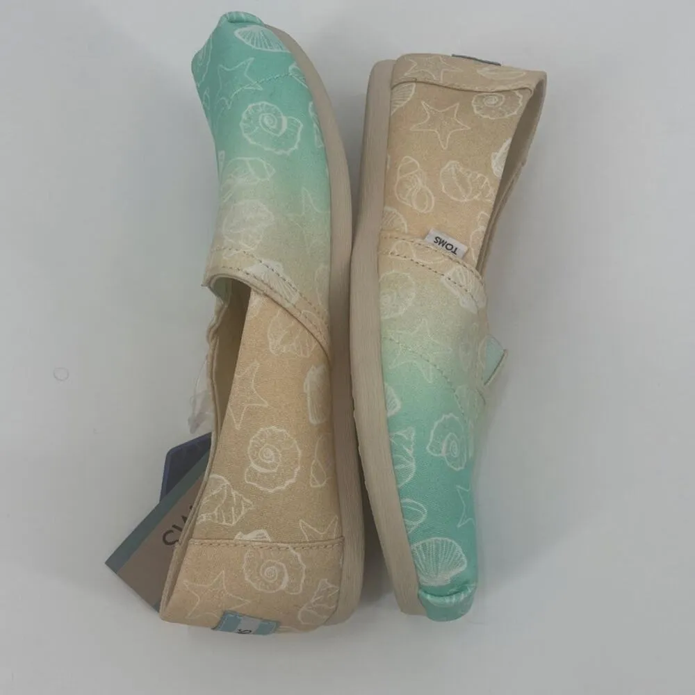 TOMS Seashells Ombre Alpargata Womens Shoes Sz 5 Y2K Beach Coastal Pastel Eco - Image 6
