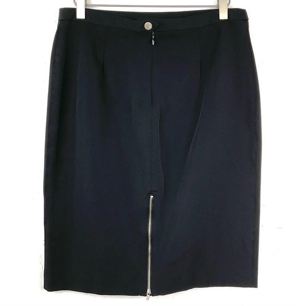 Isaac Mizrahi  For Target Black Double Zip Pencil Skirt 10 - Image 5