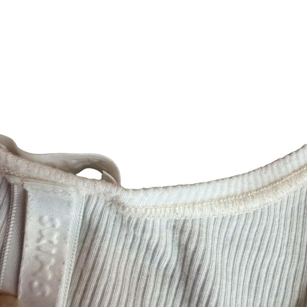 Skims Women’s Size M Cotton Rib Tank White‎ Cream Crop Top Simple Basic Staple - Image 3