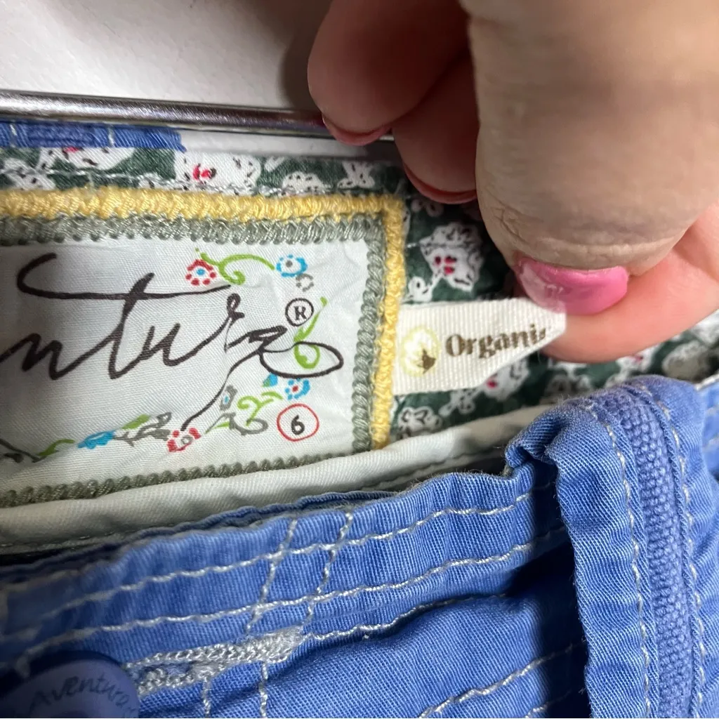 Aventura Y2K low rise blue Bermuda Shorts organic Cotton‎ women’s size 6 vintage - Image 4