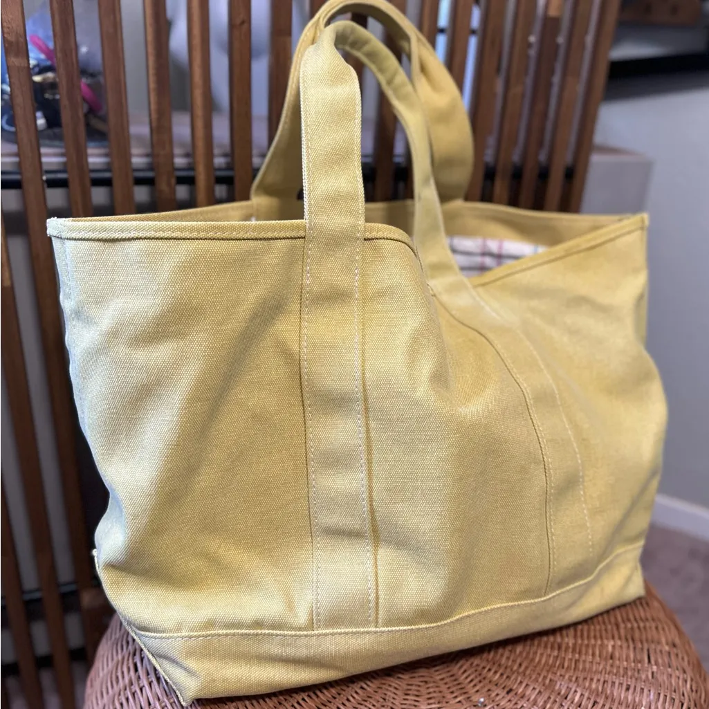 VTG L. L. Bean Boat & Tote Golden Butter Yellow Heavy Duty Canvas XL - Image 7