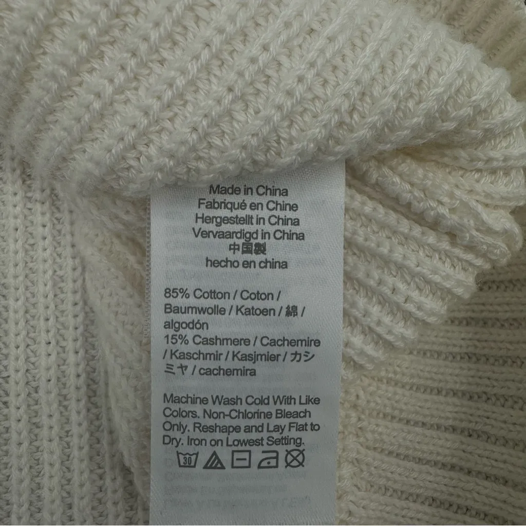 J. Crew Women Ribbed Cotton/Cashmere Blend Turtleneck Relaxed Sweater XS Ivory - Image 7