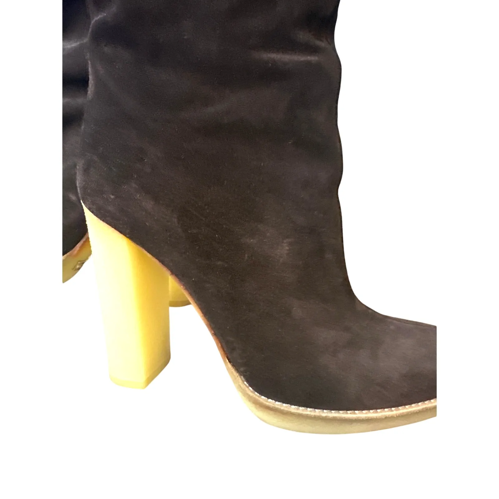 Gucci Dark Brown Suede Leather Fur Lined Tassel Knee Winter High Boots Size 6.5 - Image 12