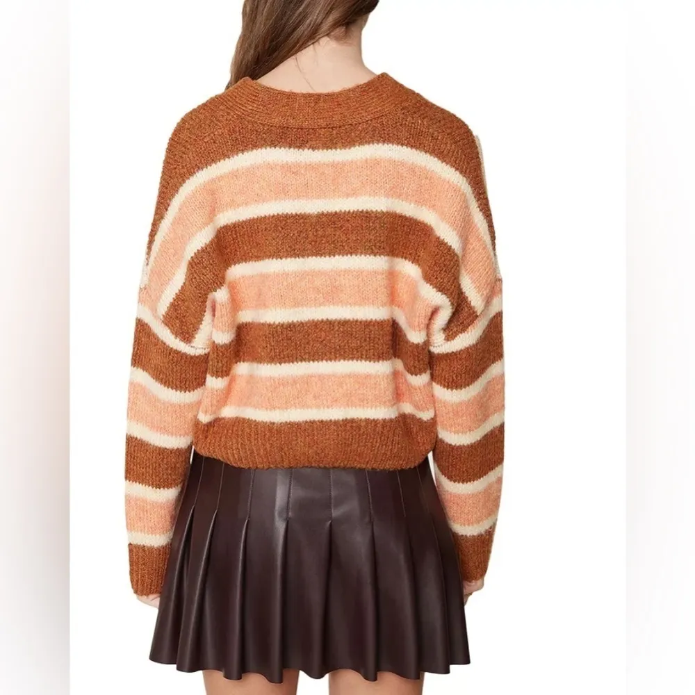 Lost + Wander Candy Says Cardigan Rust Multi Stripe Size Small NWT - Image 3