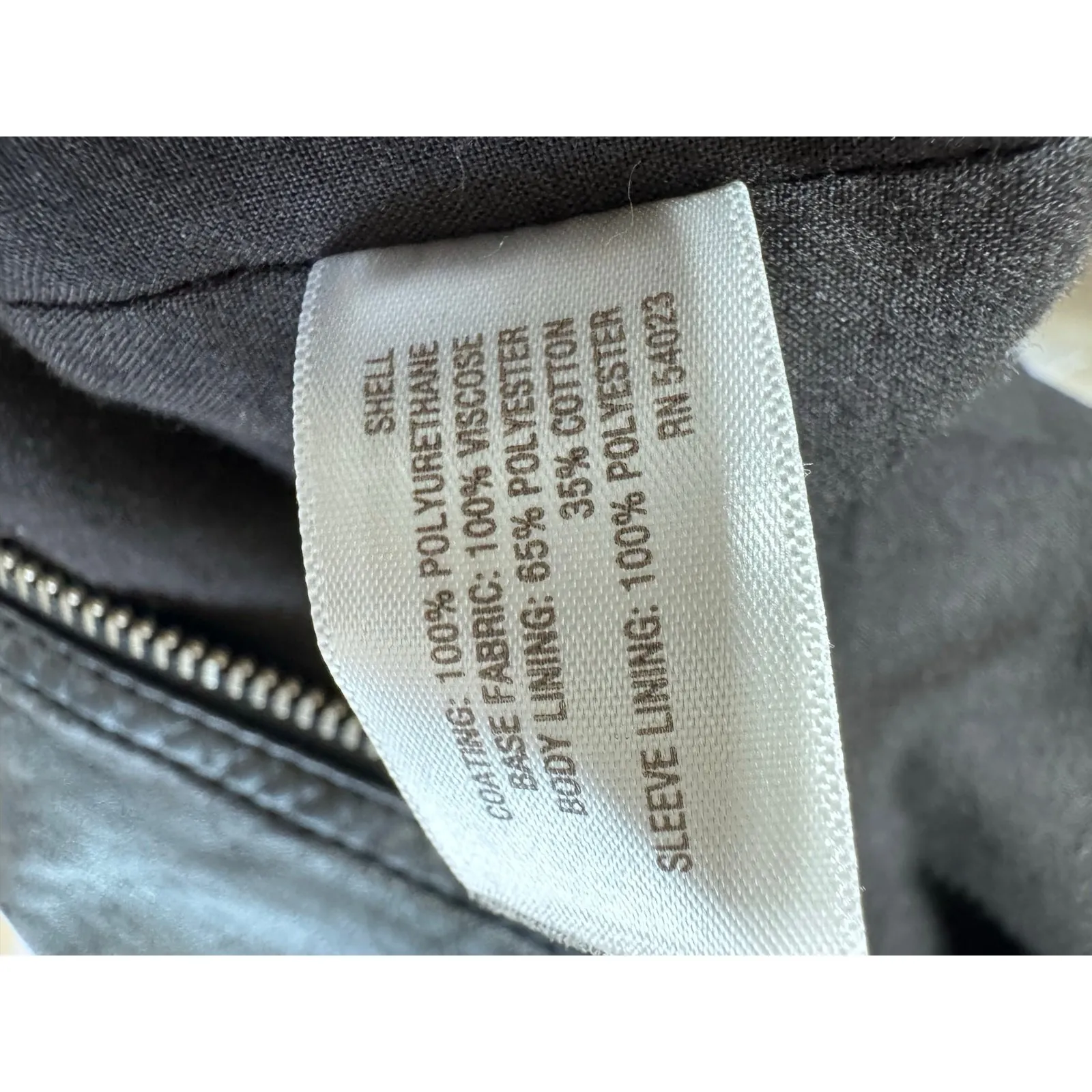 Old‎ Navy Faux Leather Moto Bomber Jacket Zip Front Snap Collar Black Men's XL - Image 9