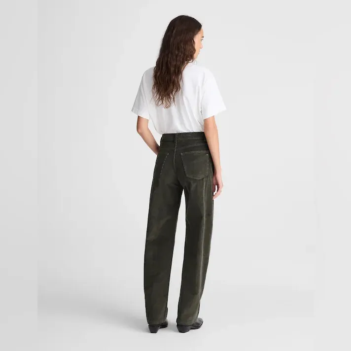 Madewell The Petite Balloon Pant in Corduroy in Graphite Green Size 25P - Image 4