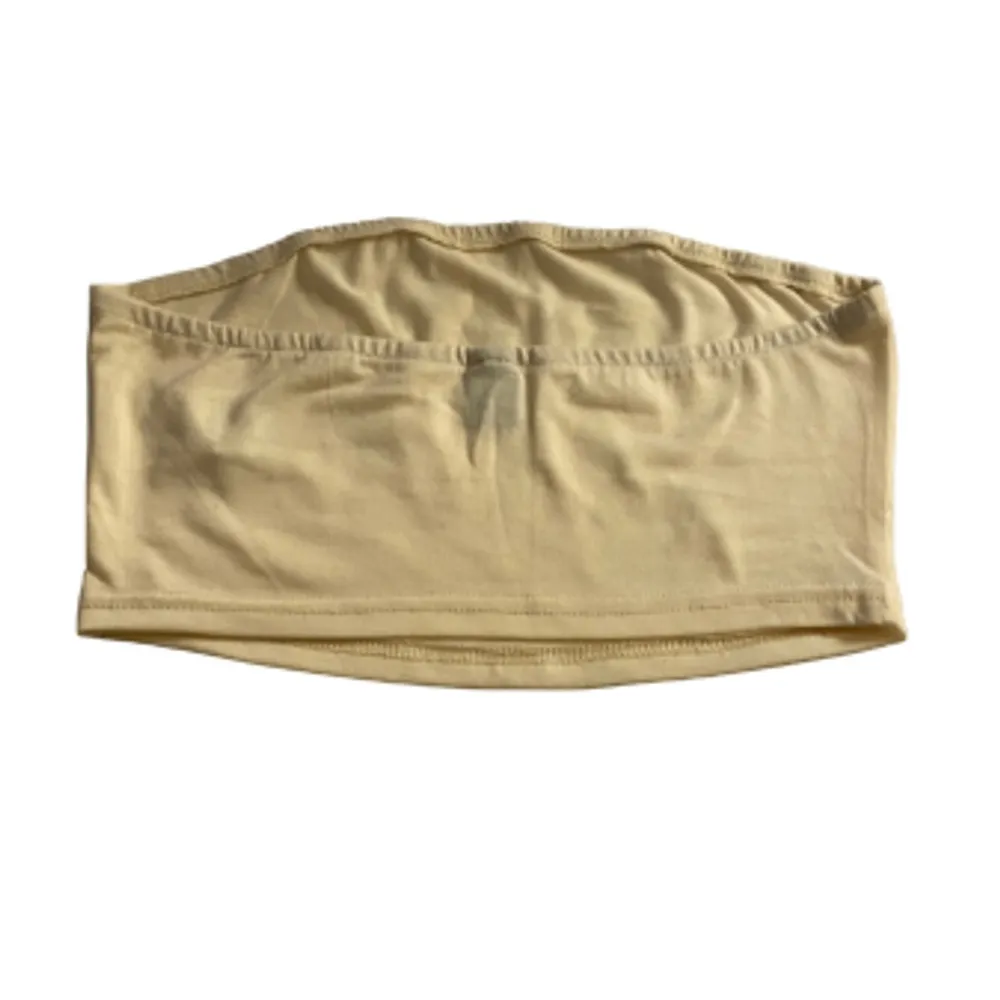 SHEIN Cream Strapless Bandeau Tube Top Minimalist XS - Image 6