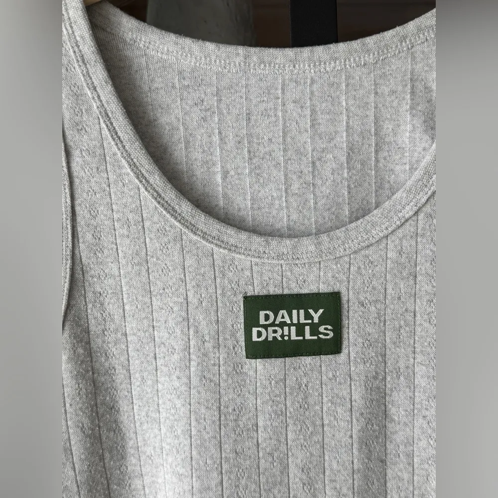 Daily Drills logo pointelle tank top knit scoop - Image 4