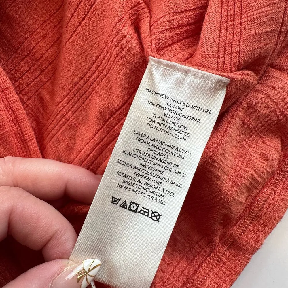 Anthropologie Pilcro Ruched Ribbed Halter Coral Tube Top Size 1X - Image 8