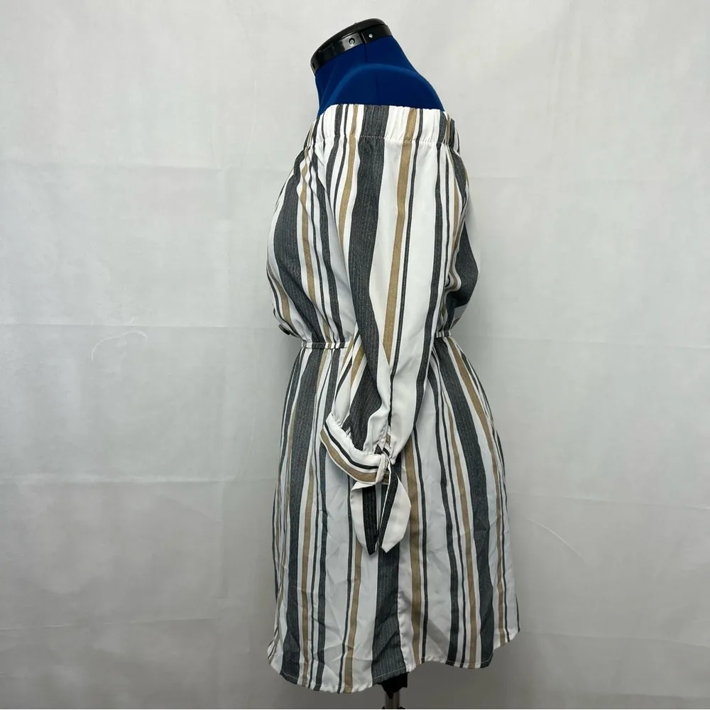 Blush Long Sleeve Striped Dress, Size: Small - Image 4