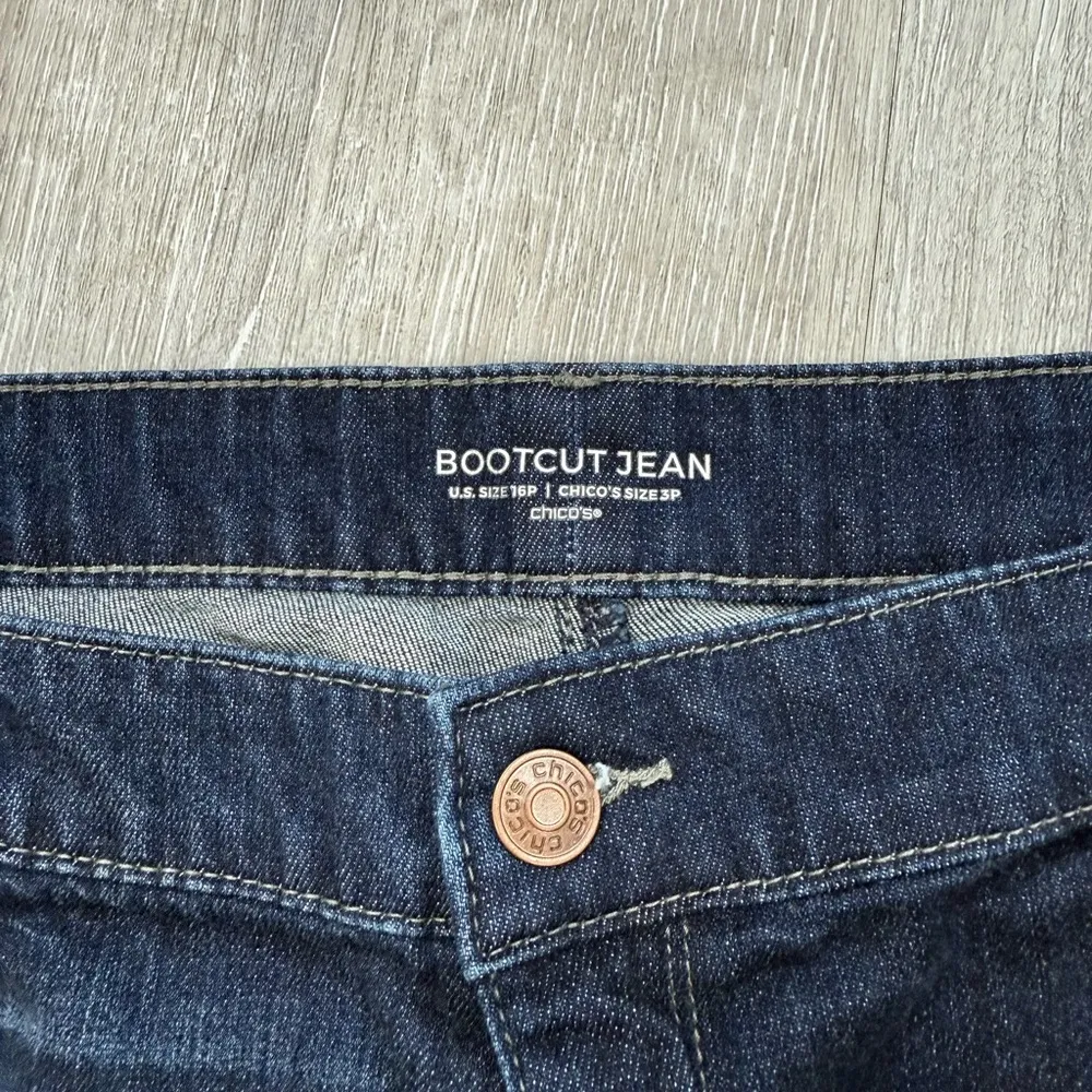 Chico’s Bootcut Dark Wash Jeans - Size 16 Petite - Image 3