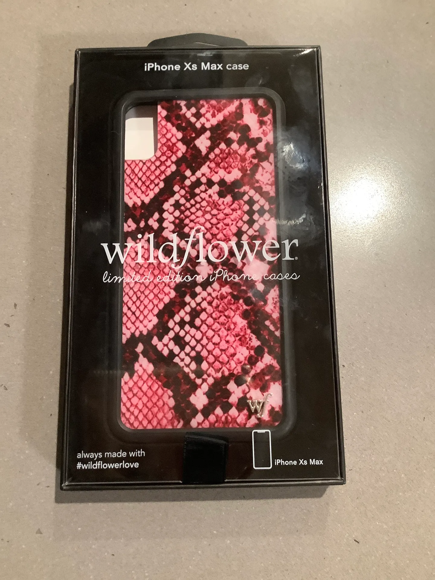 Pink snakeskin wildflower phone case iphone X max - Image 2