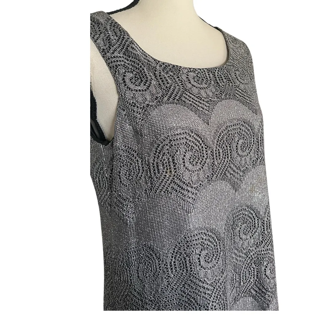 S.L. Fashion Silver Sparkle Fringe dress and Fringe Duster. Size 12 - Image 10