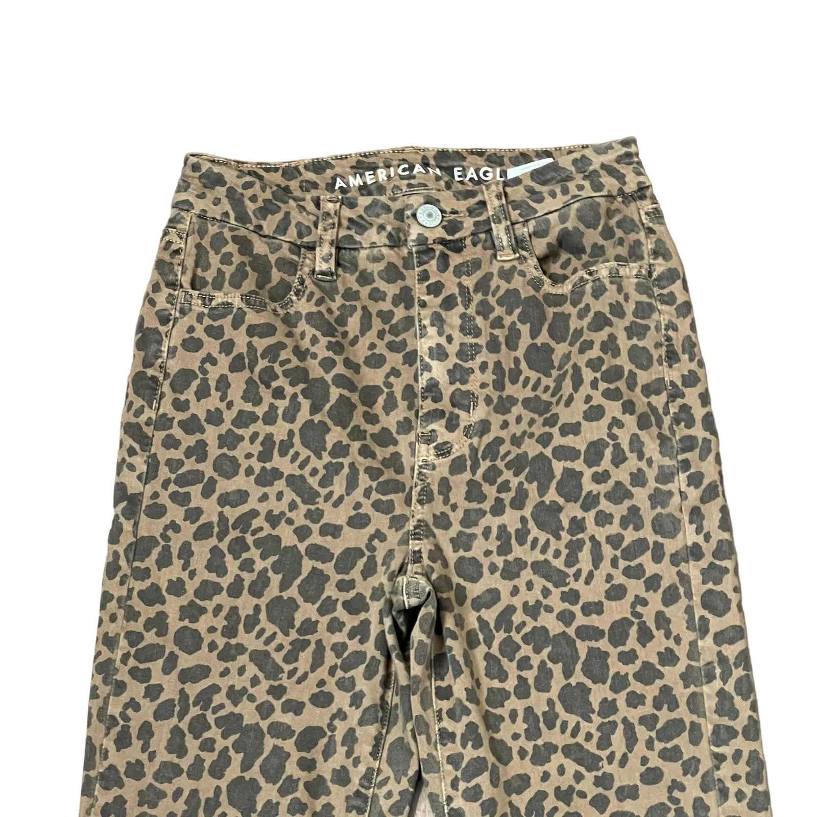 American Eagle Curvy Super Hi-Rise Jegging‎ Leopard Skinny Stretch Jeans 0 Women - Image 2