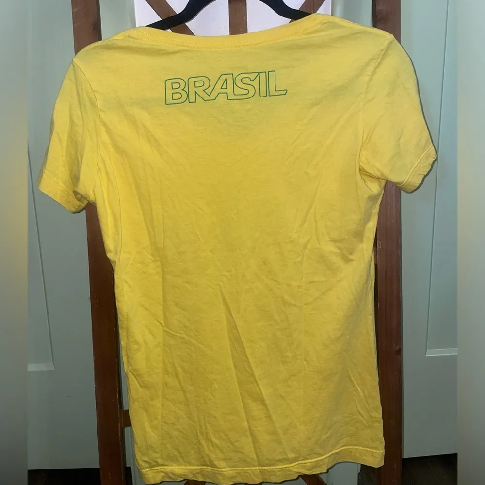 Nike Women's Yellow Brasil Short Sleeve Tee - Image 2