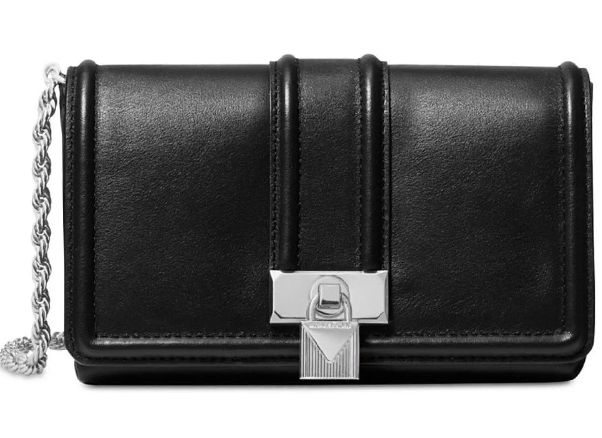 Michael Kors Silver Black Padlock Chain Crossbody - Image 2