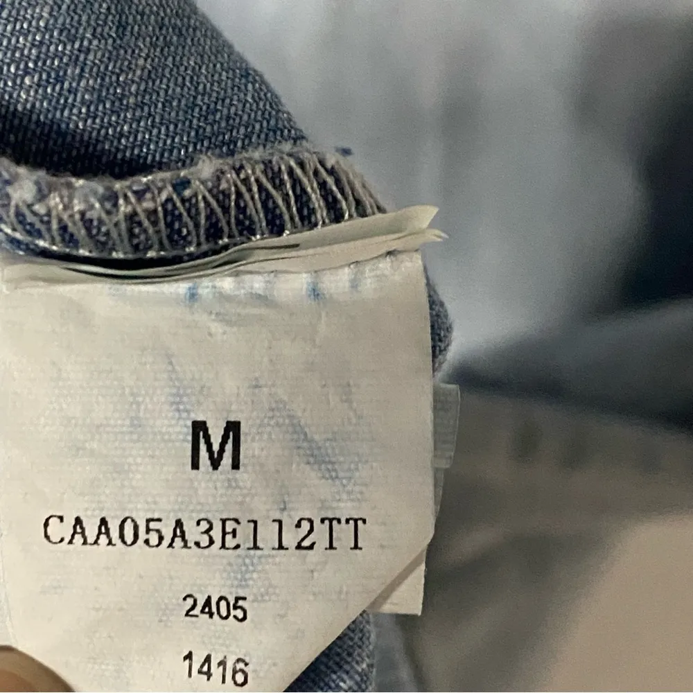 Cupshe Tunic Shirt Women M V Neck Sleeveless Chambray Oversized Summer Beach - Image 2