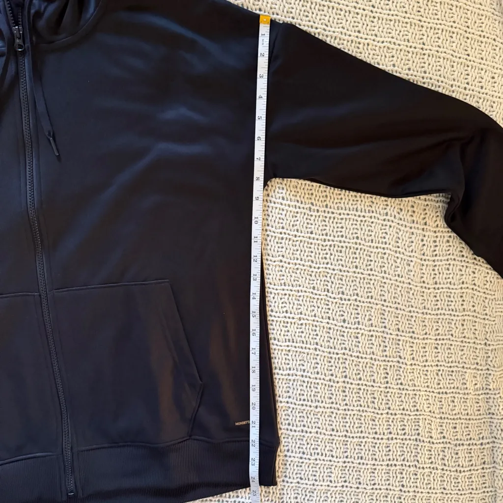 Mondetta Women’s Athletic Workout Gym Soft Zip Up Hood Black Jacket Hoodie Large - Image 6