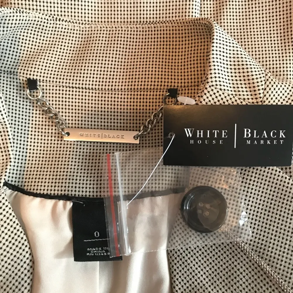 White House Black Market Blazer Size 0 NEW Ruffle Coat Jacket 3/4 Sleeve Career - Image 8