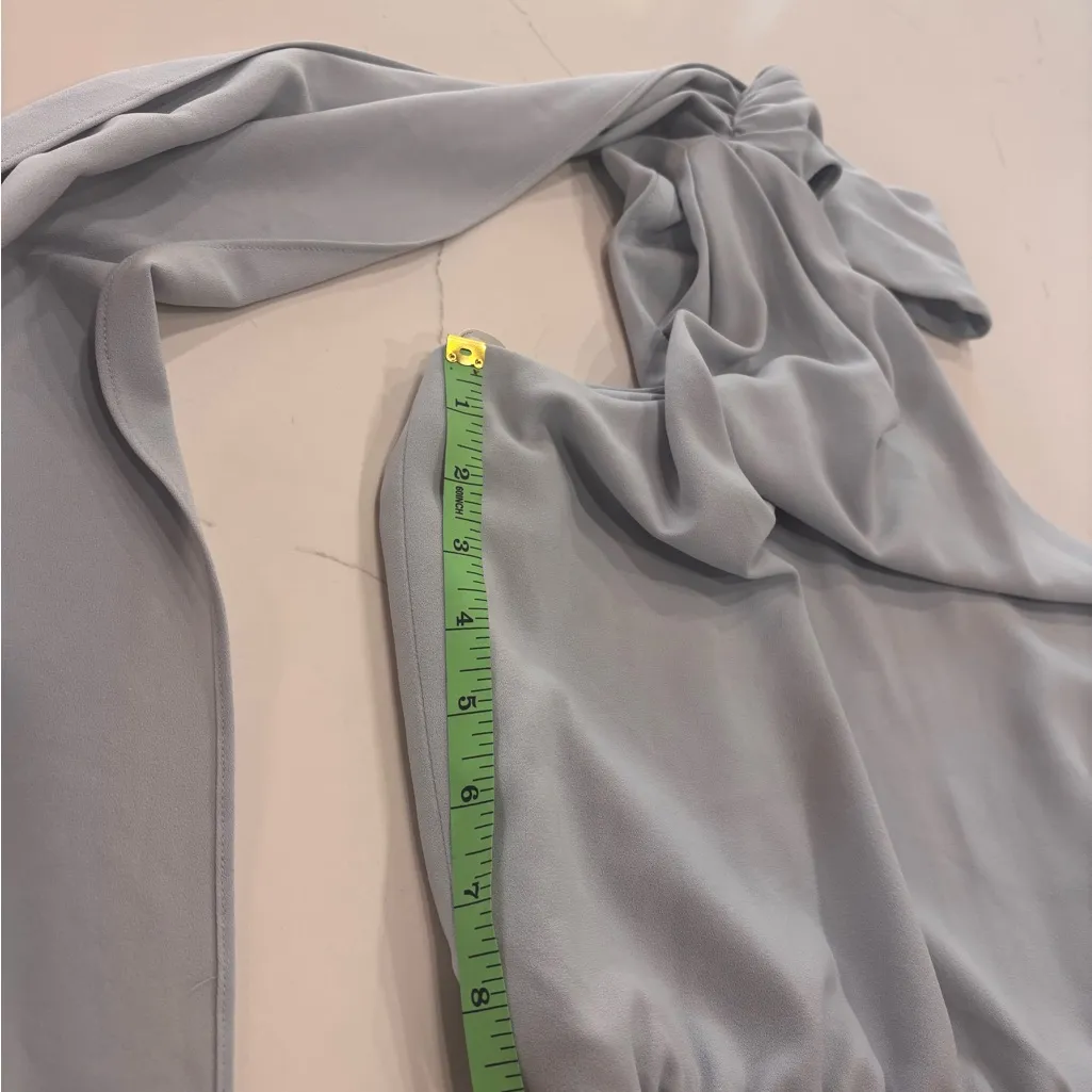 Halston Heritage One-Shoulder Dress in Light Gray size 4 - Image 12