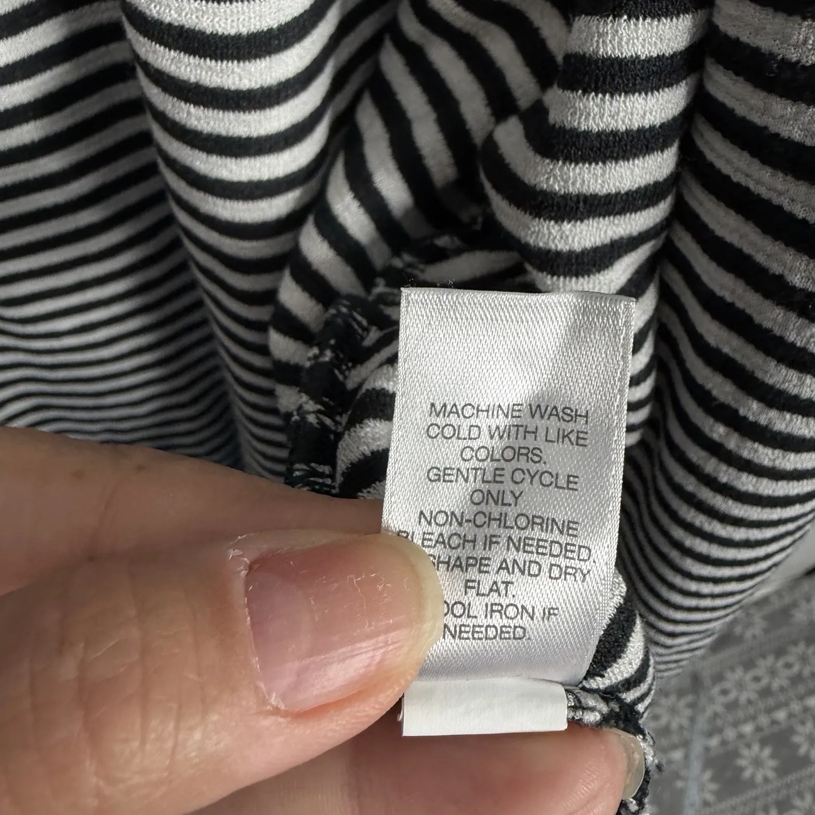 J. Jill Wearever Open Front Cardigan 4X Side Slit Gray Black Stripe Stretch - Image 5