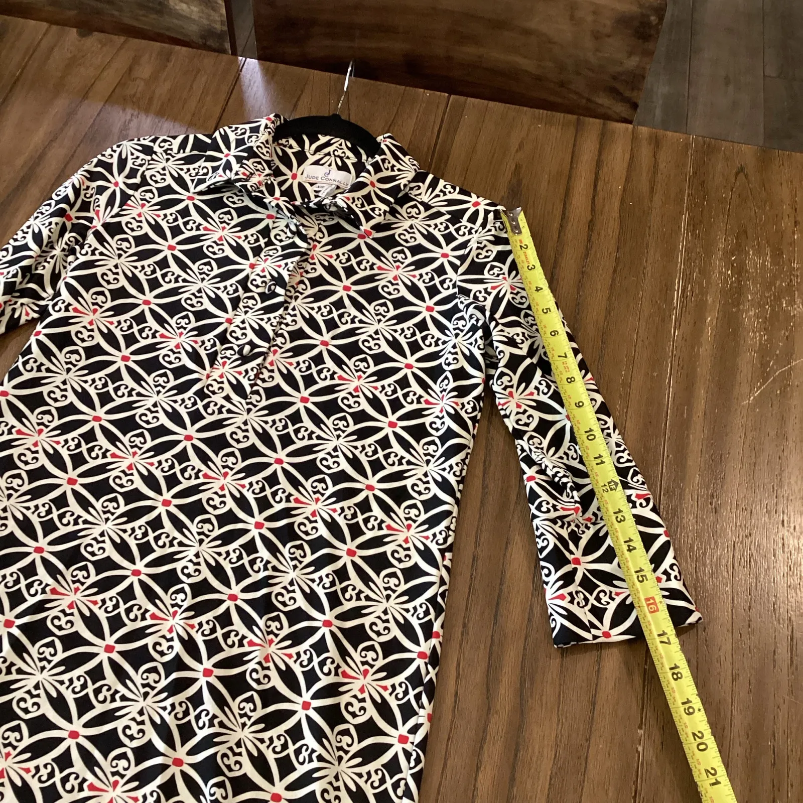 Jude Connally Susanna Point Collar 3/4 Sleeve Polished Classic Shirt mini Dress Black Size XS - Image 5