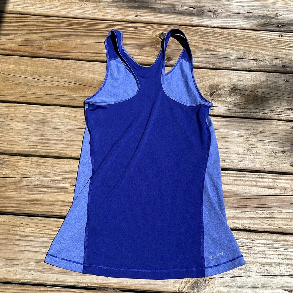 Nike Pro Dri-Fit Racerback Blue Tank Top Small - Image 4