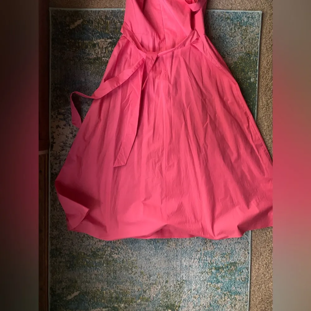 Vintage K Studios cotton coral sweetheart tie open sundress, size 14 Orange - Image 6