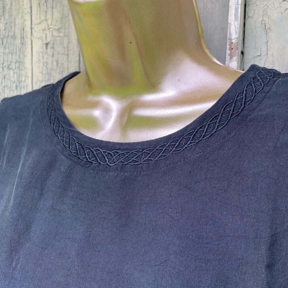 Size L//Vintage 90s Black Silk Tank Top Size L - Image 4