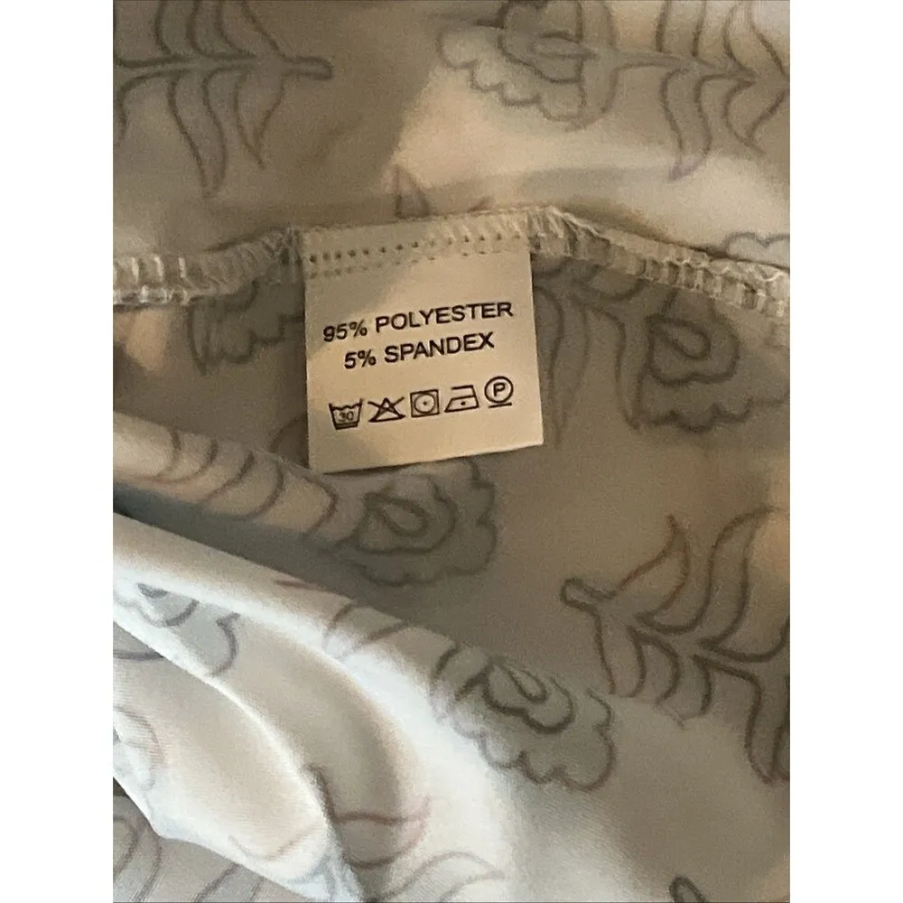 Collared Shirt Dress Short Sleeve Pockets Floral Summer Casual Long XL White - Image 4