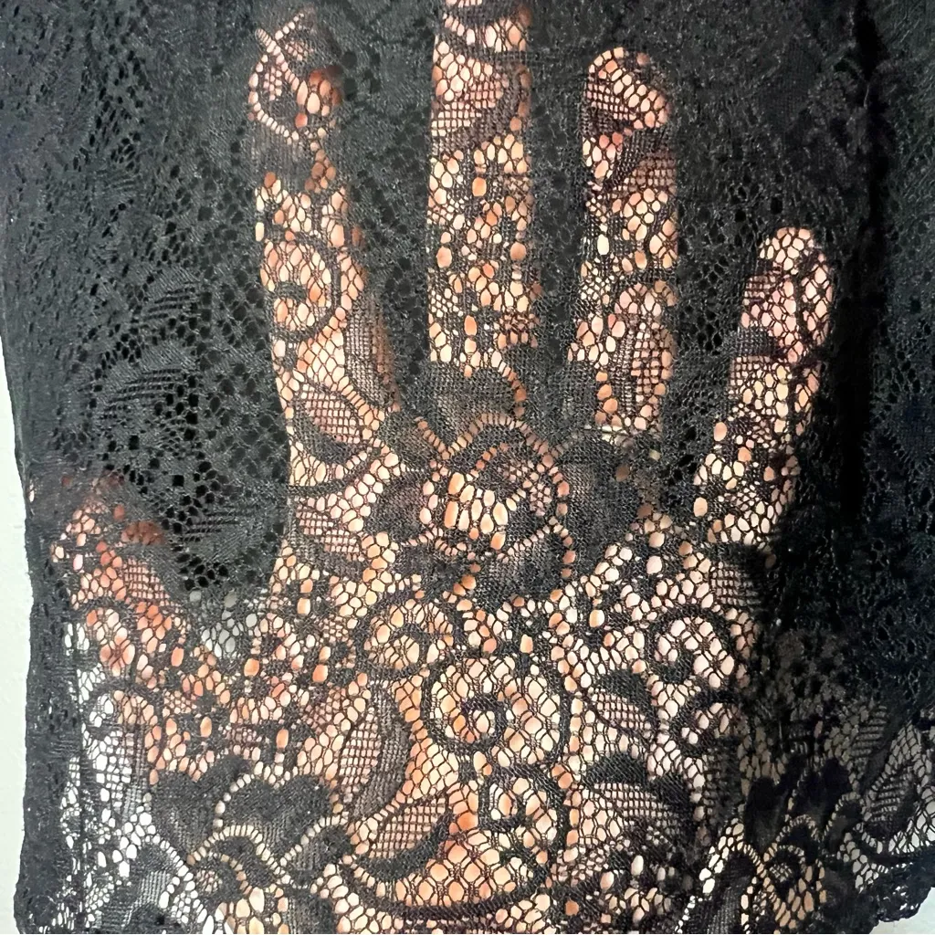 Express Sequin Tank Top Gray Tribal Aztec Design Lace Back Size Large - Image 8